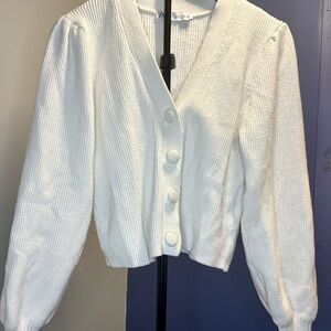 Zara Cream Button-Up Women's Cardigan